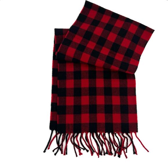 J.Crew plaid unisex men’s women’s checkered wool scarf shawl - Picture 1 of 3